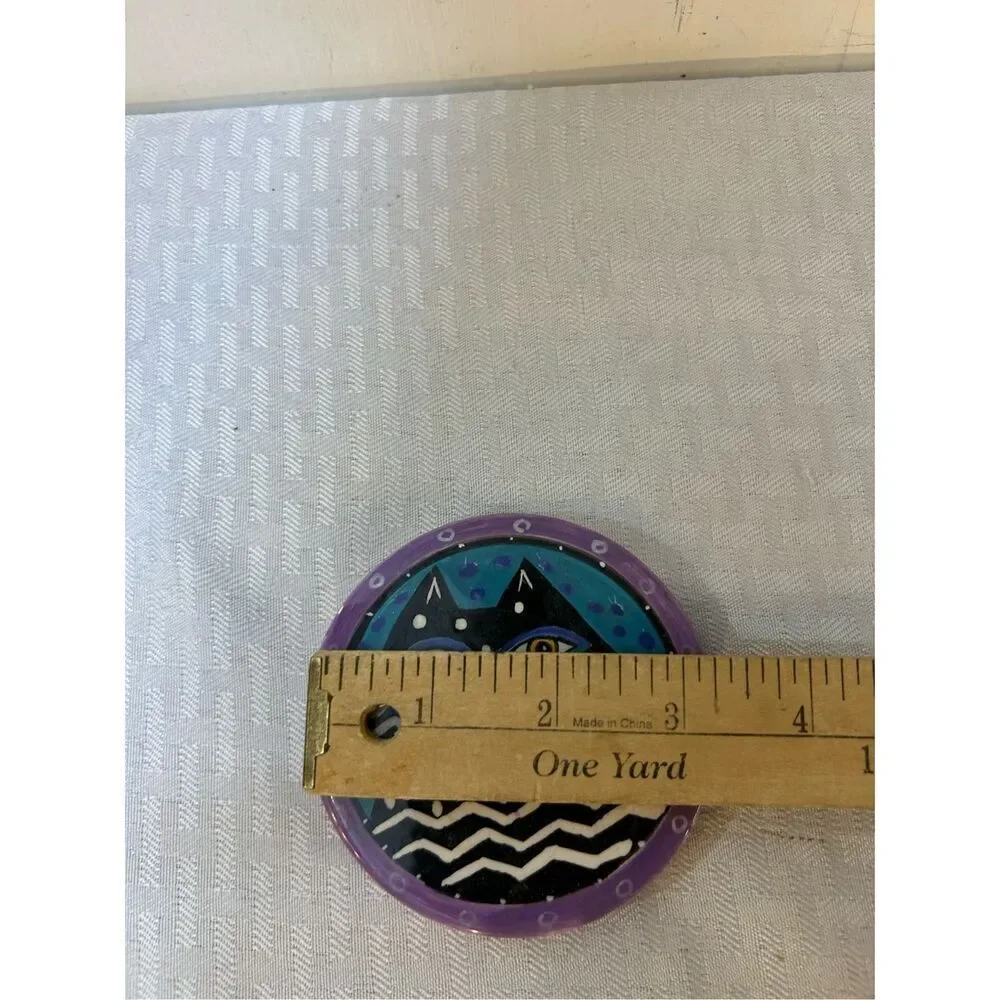 Laurel Burch Cat lady 3 coaster metal holder‎
